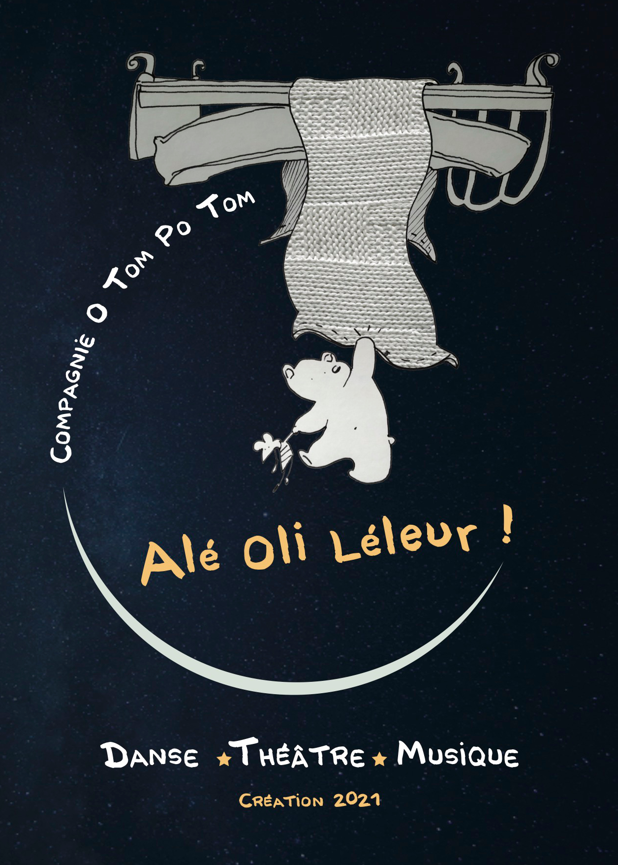 Affiche du spectacle Alé Oli Léleur ! conçue par Julia Douny & Julien Guyot